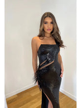 Load image into Gallery viewer, Kim’s sequins and Feather Cut Out detail Dress
