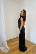 Load image into Gallery viewer, Kim’s sequins and Feather Cut Out detail Dress
