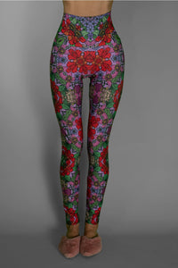 Red Abstract leggings