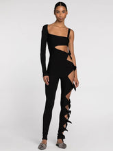 Load image into Gallery viewer, Harmony&#39;s Black Hollow Bodycon Jumpsuit
