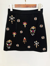 Load image into Gallery viewer, Luxury Colorful Diamond Bead Short Top+Skirt Black Two Piece Set
