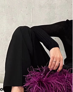Pearl bead bag with Ostrich feathers