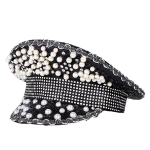 Luxury Pearl Black Bridal Hat