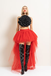 Retro Chic High Low Tulle Skirt