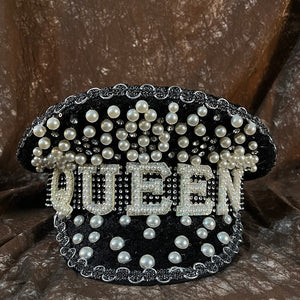 Luxury Pearl Black Bridal Hat