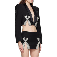 Load image into Gallery viewer, Crystal Bow Two Pieces Suit Set
