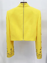 Load image into Gallery viewer, Yellow Runway Embellished Suit Set
