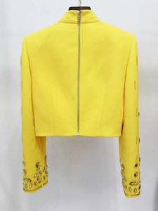 Yellow Runway Embellished Suit Set