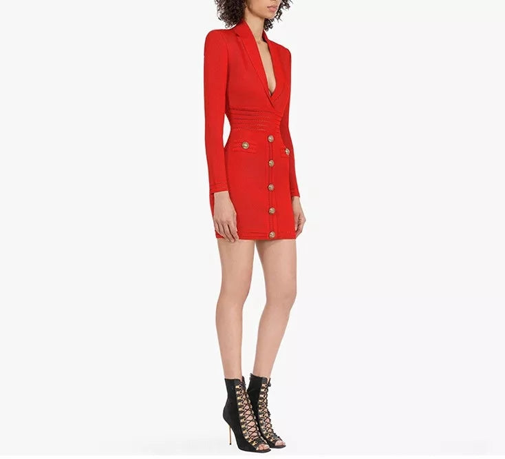 Short Red Knit dress