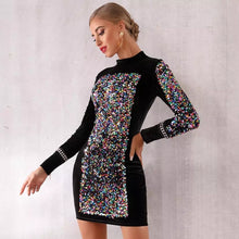 Load image into Gallery viewer, Long Sleeve Sequined Mini Dress
