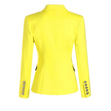 Load image into Gallery viewer, Women&#39;s Wool Blazer in Fluorescence Yellow
