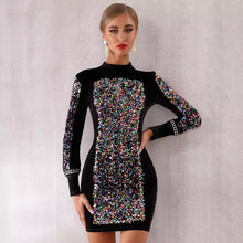 Load image into Gallery viewer, Long Sleeve Sequined Mini Dress
