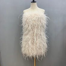 Load image into Gallery viewer, Elegant Feather Mini Cocktail Dress
