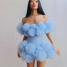 Load image into Gallery viewer, Baby Blue Two Piece Ruffled  Dress
