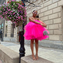 Load image into Gallery viewer, Chic Fuchsia Ruffles Short Tulle Dress
