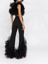 Load image into Gallery viewer, High Waist Tulle Ruffles Flared Trousers
