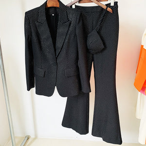 3 Piece Bling Blazer and Trouser Suit