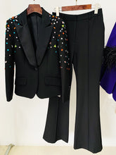 Load image into Gallery viewer, Black Beaded Diamond Suit
