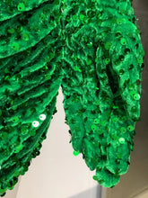 Load image into Gallery viewer, Turtleneck Long Sleeve Velvet Green Mini Sequins Dress

