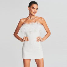 Load image into Gallery viewer, Feather Sequined Mini Party Dress
