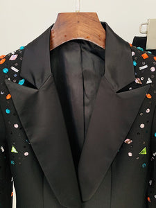 Black Beaded Diamond Suit