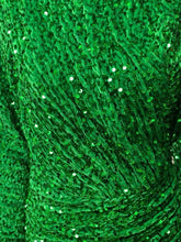 Load image into Gallery viewer, Turtleneck Long Sleeve Velvet Green Mini Sequins Dress
