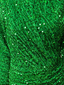 Turtleneck Long Sleeve Velvet Green Mini Sequins Dress