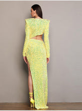 Load image into Gallery viewer, Yellow Sequin Dress
