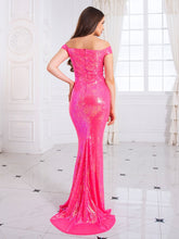 Load image into Gallery viewer, Sequin Off Shoulder Evening Gown
