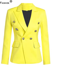 Load image into Gallery viewer, Women&#39;s Wool Blazer in Fluorescence Yellow
