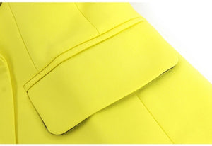 Women's Wool Blazer in Fluorescence Yellow