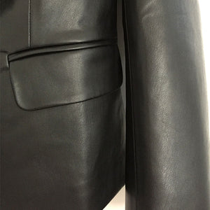 Genuine Leather Elegant Blazer