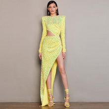 Load image into Gallery viewer, Yellow Sequin Dress
