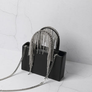 Luxury Rhinestone Tassel Evening Handbag