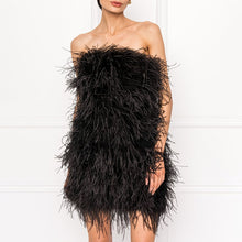 Load image into Gallery viewer, Elegant Feather Mini Cocktail Dress
