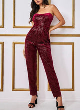 Load image into Gallery viewer, Velvet Sequince Jumpsuit

