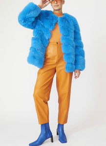 Candy Blue Fur Coat