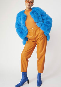 Candy Blue Fur Coat