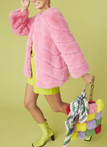 Candy Pink Fur Coat
