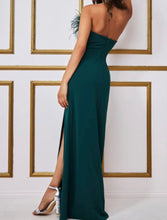 Load image into Gallery viewer, Feather Trim Evening Gown
