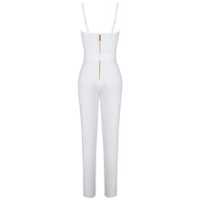Load image into Gallery viewer, Sleek White Belted Jumpsuit
