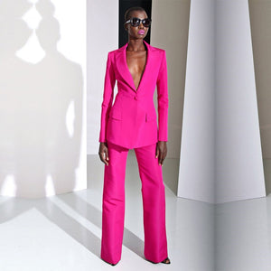 Sculptured Fuchsia Pink Trouser Suit