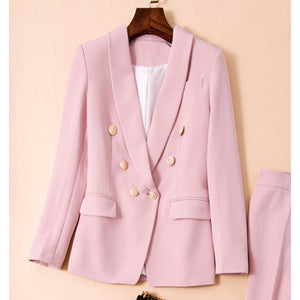 Couture Double Breasted Blazer Trouser Suit