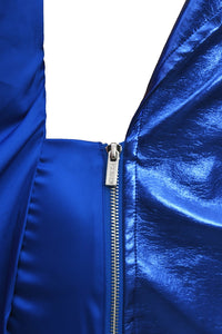 Electric Blue PU Leather Dress
