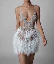 Load image into Gallery viewer, Beyoncé&#39;s White Feather Birthday Dress
