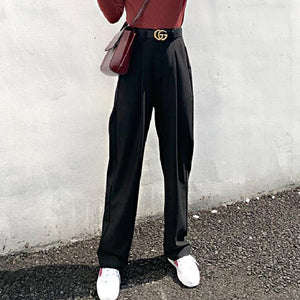 High Waist Loose Fit Trousers