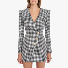 Load image into Gallery viewer, Monochrome Plaid Dress
