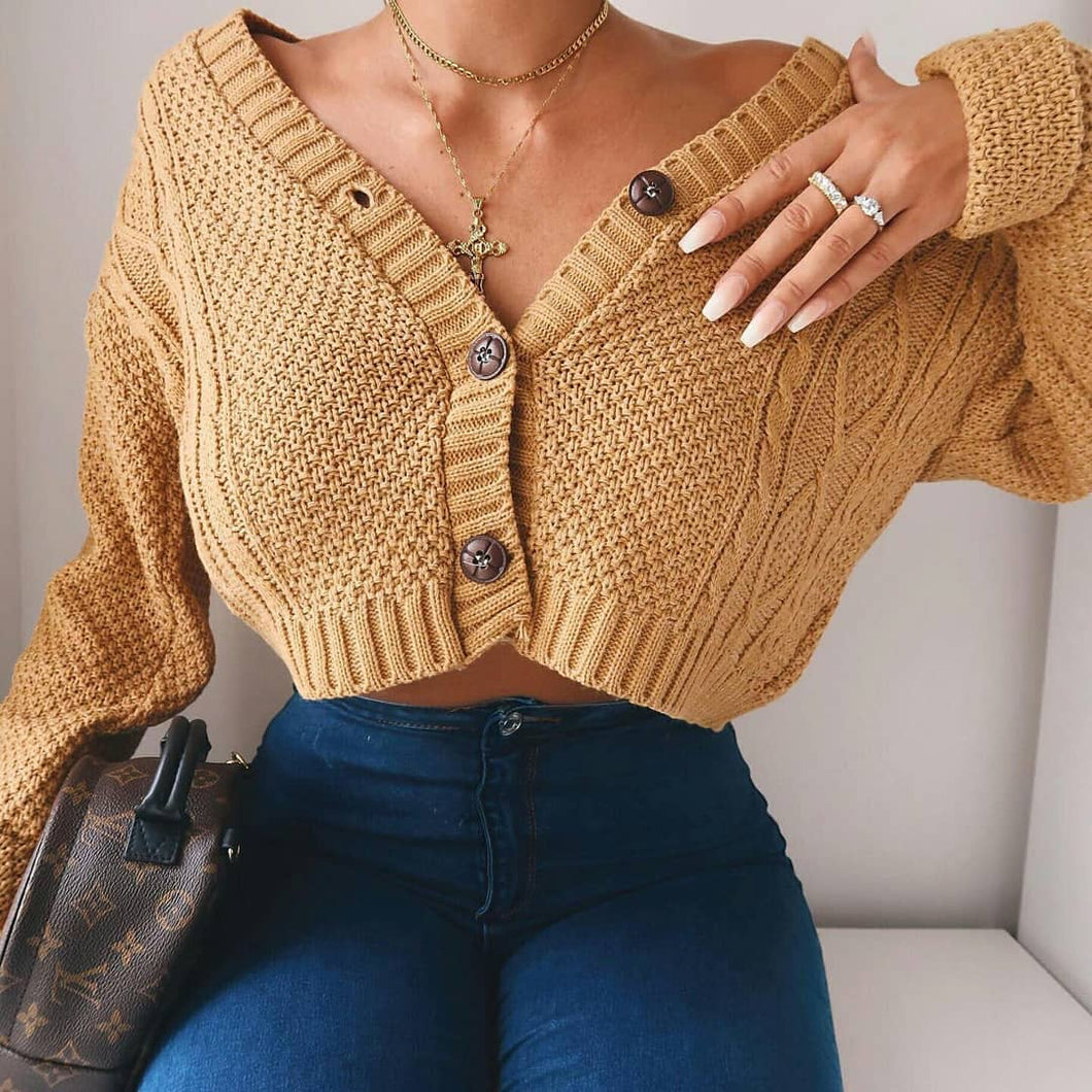 Knitted Cropped Cardigan