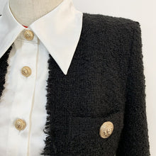 Load image into Gallery viewer, Satin Wool Blend Patchwork Tweed Jacket
