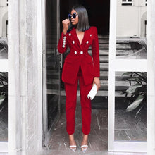 Load image into Gallery viewer, Velvet Stretch Two Piece Suit
